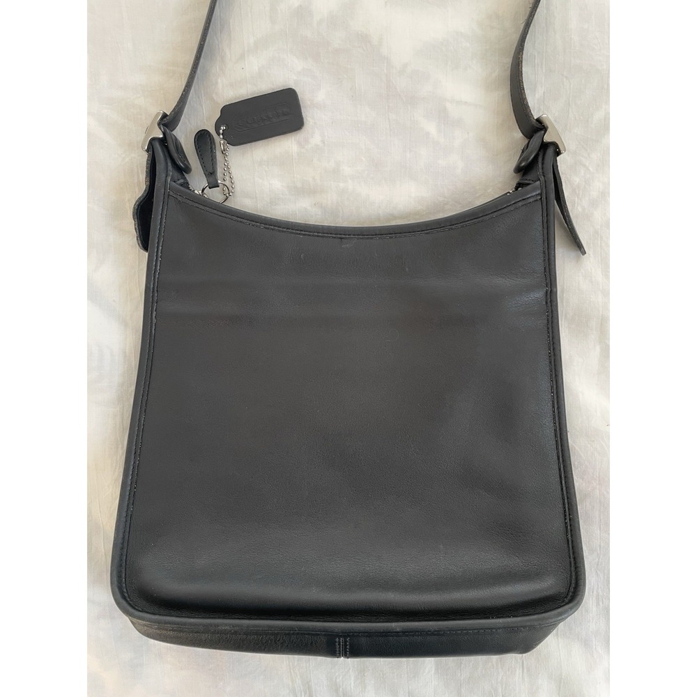 Vtg Coach Andrea Slim Black Leather Shoulder Bag 9073 USA Minimalist Classic - Picture 2 of 13
